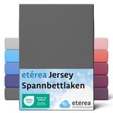 etérea Jersey Spannbettlaken 180x200cm Anthrazit bis 25 cm Höhe - 100% Baumwolle Comfort Spannbetttuch, Oekotex Matratzenbezug 180x200 Bettlaken 180x200 cm - 200x200 cm - Anthrazit