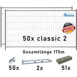 Bauzaun Paket / Set classic 2 mit 2 x TP25 und Betonfüßen