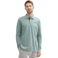 Tom Tailor Basic Contrast Langarm-polo Grey Mint 3XL