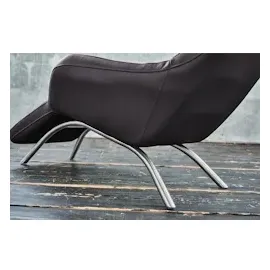 KAWOLA Relaxliege CAVAL Leder dunkelgrau