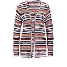 GOLDNER Luftige multicolore Strickjacke cremeweiß/pfirsich 44