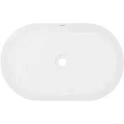LuxeBath Waschbecken Ovalform ohne Überlauf 60,5x38x12,5 cm Weiß aus Keramik