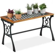 Relaxdays Gartentisch braun rechteckig 98,0 x 47,0 x 58,0 cm