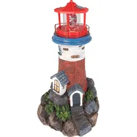 Lemodo Leuchtturm mit Solarlicht und rotierendem LED-Leuchtfeuer, Gartendeko 43