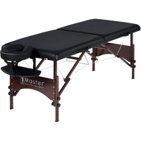 Master Massage 71 cm Argo Portable Bed Walnussholzbeine Tragetasche Mobil Massageliege Kosmetikliege Therapiebett Behandlungsliege Tattoo Bett Klappbar Holz Ultraleicht, Schwarz