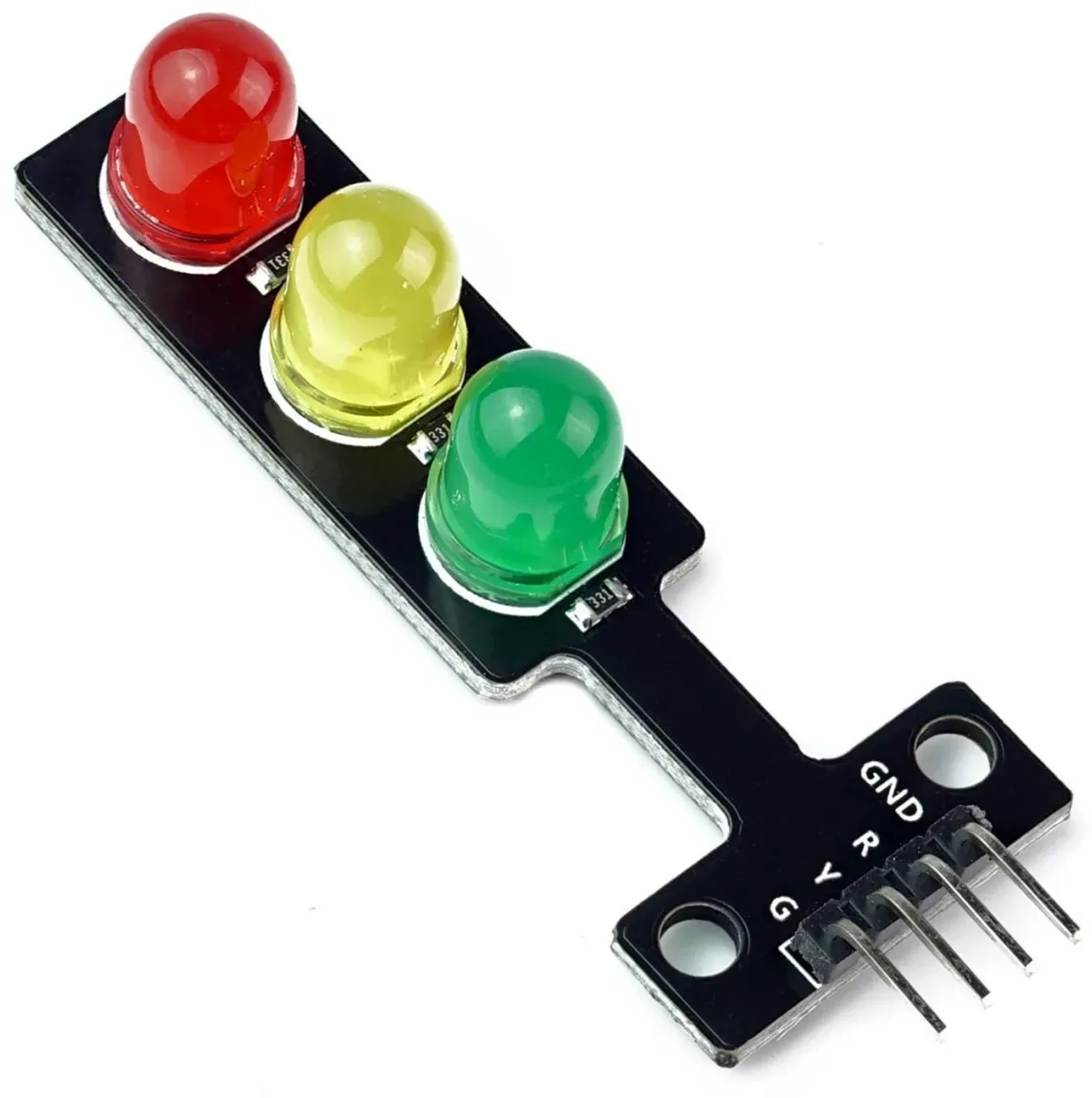 LED Ampel Modul mit 3x 8mm LED (rot, gelb, grün), 5V