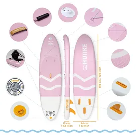 huiike Stand Up Paddling Board 305 x 84 x 15 cm rosa|grün