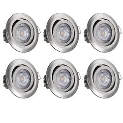 LED Einbauleuchte Krog 6er-Set Nickel