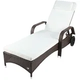 Sonnenliege Gartenliege Liege Liegestuhl Strandliege Polyrattan Rattan Braun