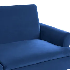 Beliani Schlafsofa 3-Sitzer Vettre Samtstoff Marineblau