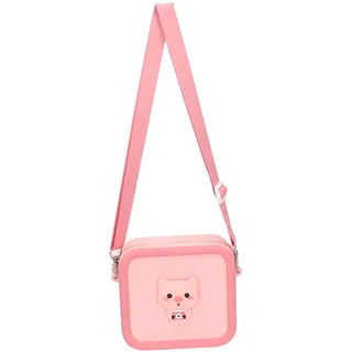 Kinder Kamera Tasche Silikon Kinder Kamera Tasche Niedliche Cartoon Tier Dekoration Stoßfest Wasserdicht Große Kapazität Kinder Kamera Trage Tasche (rosa Schwein)