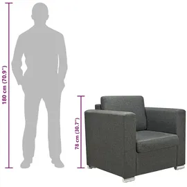 vidaXL Sessel Polyester 82 x 73 x 78 cm dunkelgrau