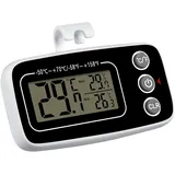 Vicloon Kühlschrank Thermometer, Digitale Gefrierschrank Thermometer Thermometer mit Haken LCD Display Lesen, Max Min Rekord Funktion Perfekt für Lnnen/Außen/Home/Restaurants (Weiß und Schwarz)