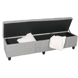 berlinlodge Sitzbank MIT Aufbewahrung Lars Leder + Kunstleder Schwarz HxBxT 45x112x45cm