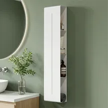 mai & mai Duschregal mit 4 Ablagen, Duschablage schmal, Wandregal Shampoo Halterung für Dusche 20x90x9cm, Badezimmer Organizer Weiß Reglo-16