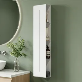 mai & mai Duschregal mit 4 Ablagen, Duschablage schmal, Wandregal Shampoo Halterung für Dusche 20x90x9cm, Badezimmer Organizer Weiß Reglo-16