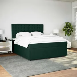 vidaXL Boxspringbett 180 x 200 cm Dunkelgrün