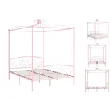 vidaXL Himmelbett Rosa Metall 180x200 cm