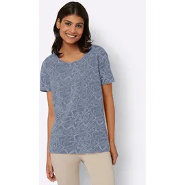 Classic Basics Druck-Shirt Blau 56