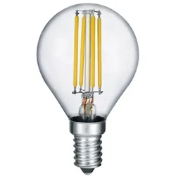TRIO LEUCHTEN LED-Filament "Leuchtmittel Set E14", F (A-G), transparent klar, L:7,80cm Ø:4,50cm, Leuchtmittel, 6er Set Filament Leuchtmittel E14 Fassung, Glühbirne E14 LED warmweiß