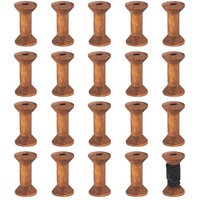 BENECREAT 20 Stück Antike Hölzerne Leere Spulen, 1.57"/ 40 mm Leere Garnspulen Holzbandspulen Spulen Für Drahtwebkunst DIY Holzprojekte