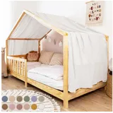 lilimaus Hausbett Himmel [in 12 Farben] Betthimmel Hausbett aus 100% Baumwolle Musselin - Stoffhimmel für Hausbett Deko Mädchen & Jungen - Himmel für Hausbett Kinder - Bett Vorhang Kinderbett