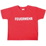 EDUPLAY Kostüm Kinder T-Shirt Feuerwehr, Größe 116 rot