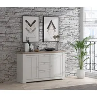Forte Kombikommode 160 x 92,5 x 44,3 cm Braun/Weiß