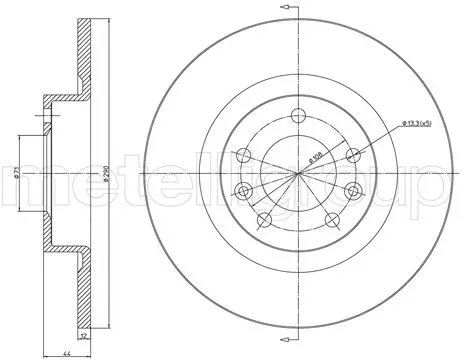 METELLI Bremsscheibe 231296c voll 290mm 12mm für Peugeot