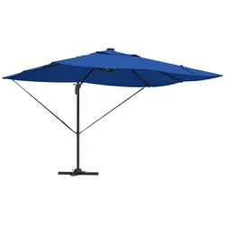vidaXL Freischwingende Roma Sonnenschirm mit LEDs Azure Blau 352x251x265 cm Aluminium