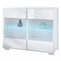 Vladon Kommode, Weiß Hochglanz, 92.5x75.5x35 cm, Wohnzimmer, Kommoden &