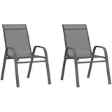 vidaXL Gartenstuhl 55 x 65 x 89 cm grau 2 St.