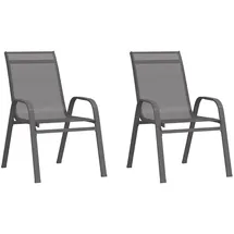 vidaXL Gartenstuhl 55 x 65 x 89 cm grau 2 St.