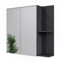 Vicco Badspiegelschrank Irma, Anthrazit Hochglanz, 80 x 75 cm