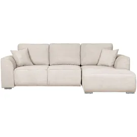 OTTO home Ecksofa OTTO HOME "BEATRICE optionale Schlafsofa mit Bettkasten, B/T/H: 265/170/86 cm", beige (creme), B:265cm H:86cm T:170cm, 100% Polyester, Sofas, Ecksofa, L-Form, wahlweise auch mit Bettfunktion und Bettkasten