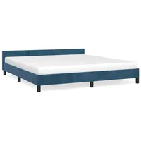VidaXL Bettgestell mit Kopfteil Dunkelblau 160x200 cm Samt