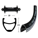 XLC V-Rad 28x1.75Deore sz.SSP 36L Rodi Airline 1 schwarz.Niro-Spei.schwarz