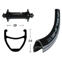 XLC V-Rad 28x1.75Deore sz.SSP 36L Rodi Airline 1 schwarz.Niro-Spei.schwarz