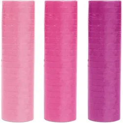 3 Rollen Luftschlangen rosa pink Mix | schwer entflammbar