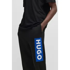 HUGO BOSS Jogginghose "Nuram", Herren, Gr. M, N-Gr, schwarz (schwarz001), Sweatware, Obermaterial: 100% Baumwolle, unifarben, regular fit lang, Hosen Jogginghose, mit großem Logo-Print