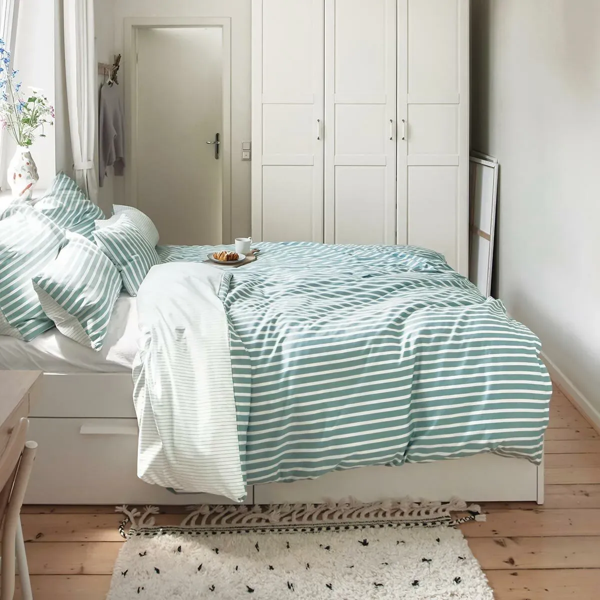 Irisette Essential Mako-Satin Bettwäsche Nora Kissenbezug einzeln 40x80 cm | jade - grün