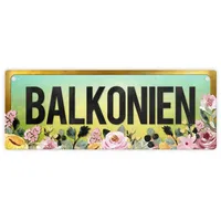 Trendaffe Balkonien Metallschild XL mit Blumen Motiv