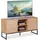 Relaxdays Retro-Design TV-Lowboard 60 x 120 x 38 cm Hellbraun/Schwarz Holz/Metall