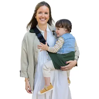 Jané Catch, Kindertrage Seitlich Babytragetuch, Tragetaschen für Babys von 9 bis 48 Monaten, 100% Baumwolle, Schulterschutz, Verstellbar, Ergonomisch, Rutschfest, Grün
