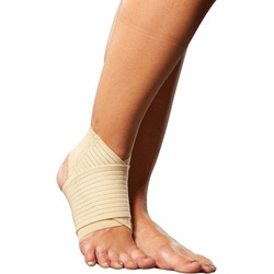 Lorey Medtec Fußbandage Hochwertige Fußbandage, Sprunggelenkbandage, Knöchelbandage beige L