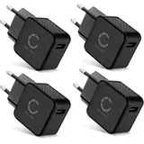 CELLONIC Schnelles Laden: USB Ladegerät (4Pack) für Handy Smartphone Tablet Kamera Lautsprecher UVM - Ladeadapter mit 5W Schnellladegerät, Ladestecker/USB Lader