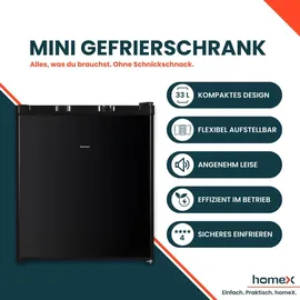 Homex Mini-Gefrierschrank FM1015-B Schwarz