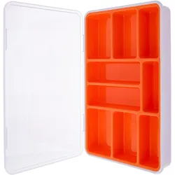 INLINE Kleinteilebox, 9 Fächer, Abmessungen: 290x185x45mm, orange