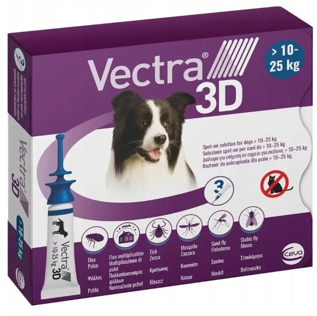 VECTRA 3D Solution für Hunde 10-25kg gegen Flöhe und Zecken