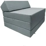 FORTISLINE Klappmatratze 200x70x10 cm - 3-teilige Faltmatratze - klappbare Gästematratze - Campermatratze mit wasserfestem Outdoor-Bezug - Würfelmatratze - Gästebett - Wohnwagenmatratze - Grau